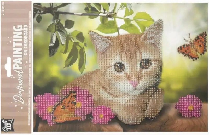 Diamantové malování na desce Koťátko 29 × 21 cm