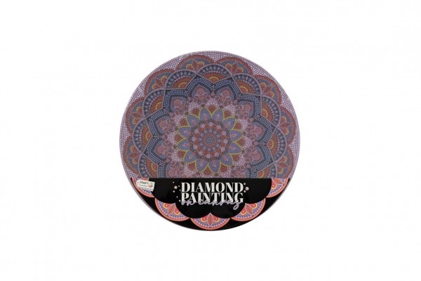 Diamantové malování Mandala Květina fialová průměr 30 cm