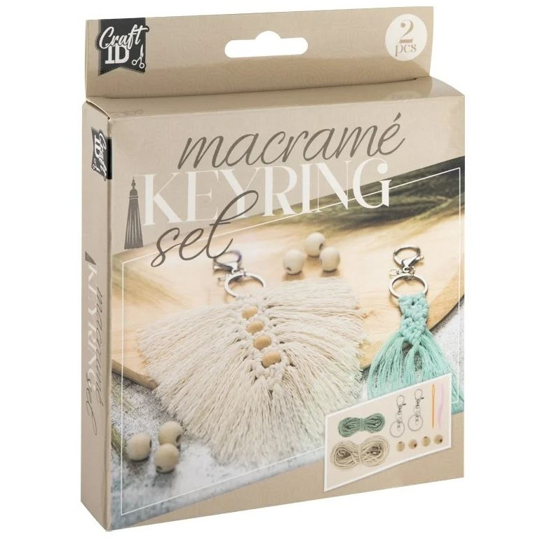 Macramé klíčenka sada (2ks) - list