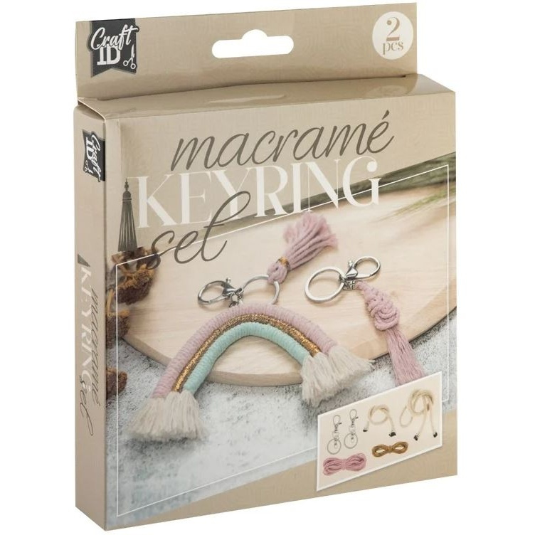 Macramé klíčenka sada (2ks) - duha