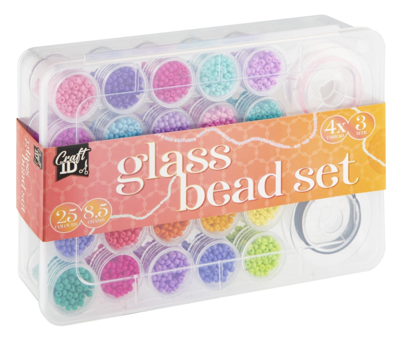 Velká sada skleněných korálků – 25 barev