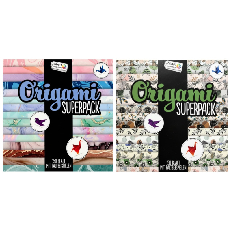 Papíry na origami 15 × 15 cm (300ks) mix barev