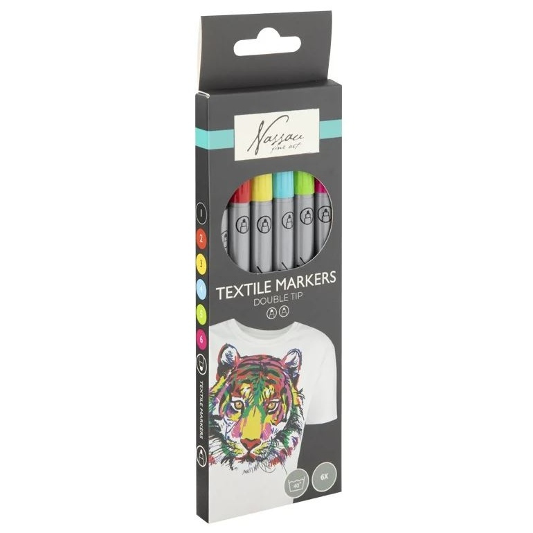 Fixy na textil oboustranné sada (6ks)