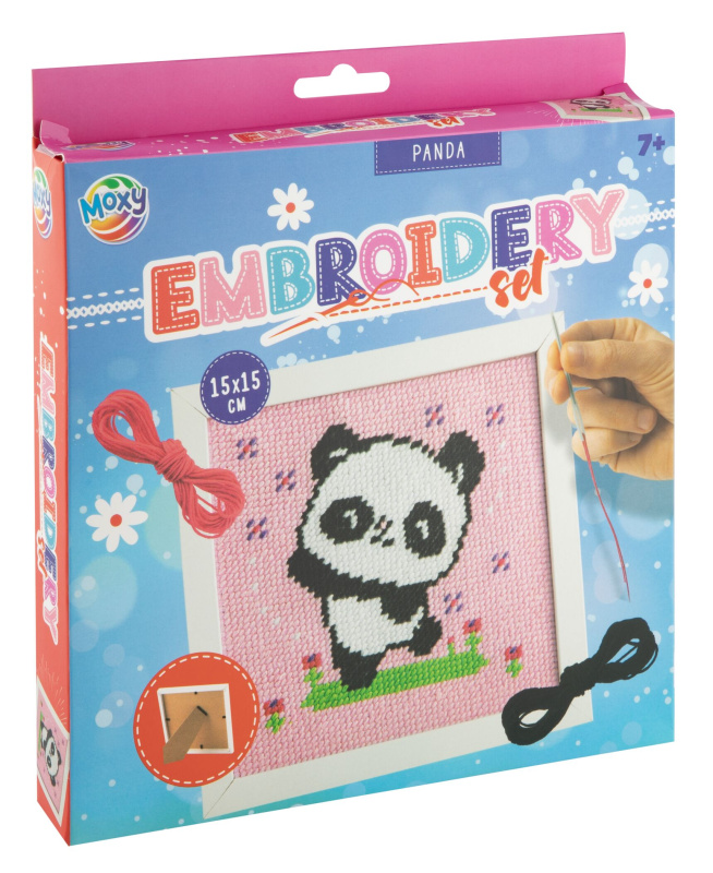 Vyšívací sada křížkovým stehem – panda MOXY