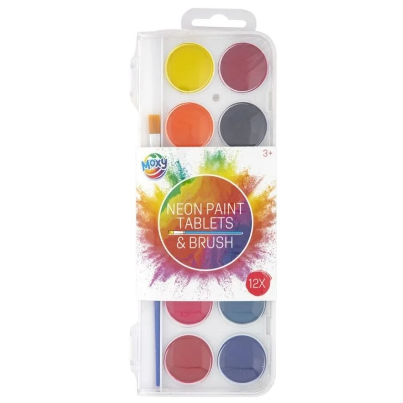 Akvarelové barvy kulaté neonové (12ks)