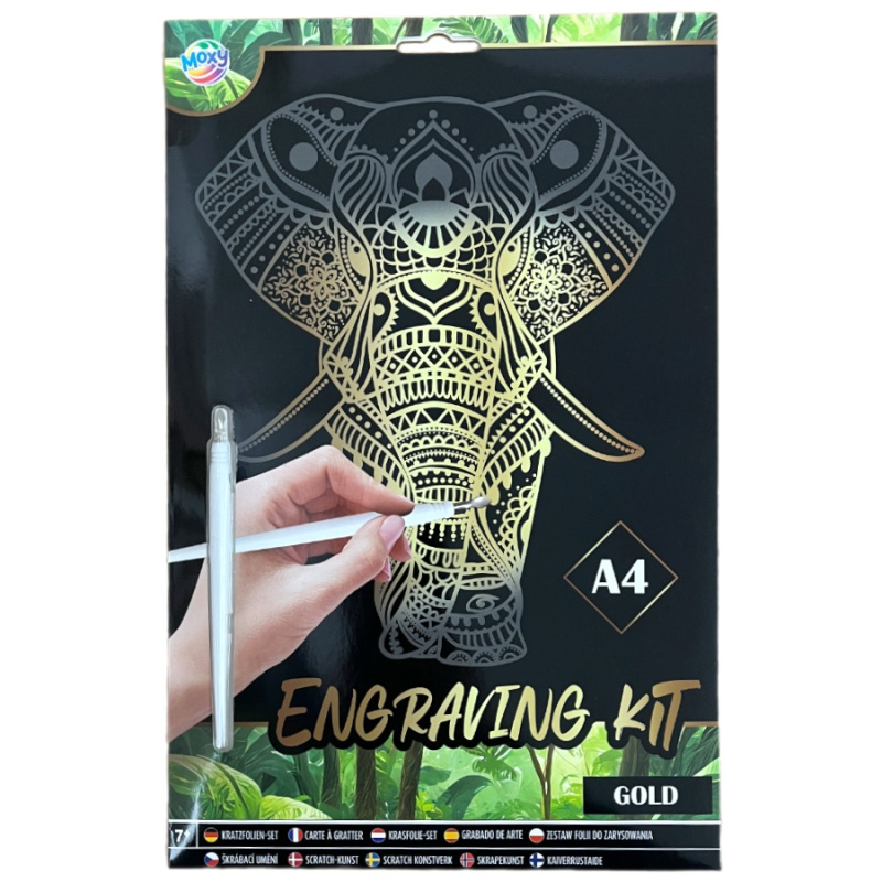 Škrabací obrázek A4 - slon (1ks)