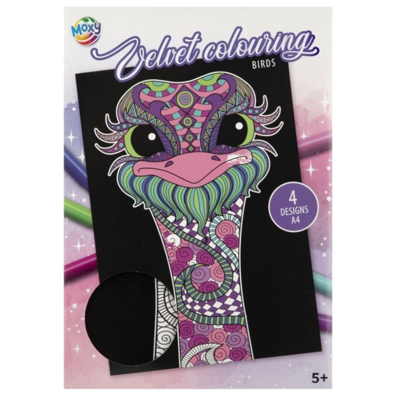 Omalovánky sametové A4 Pštros (4ks)