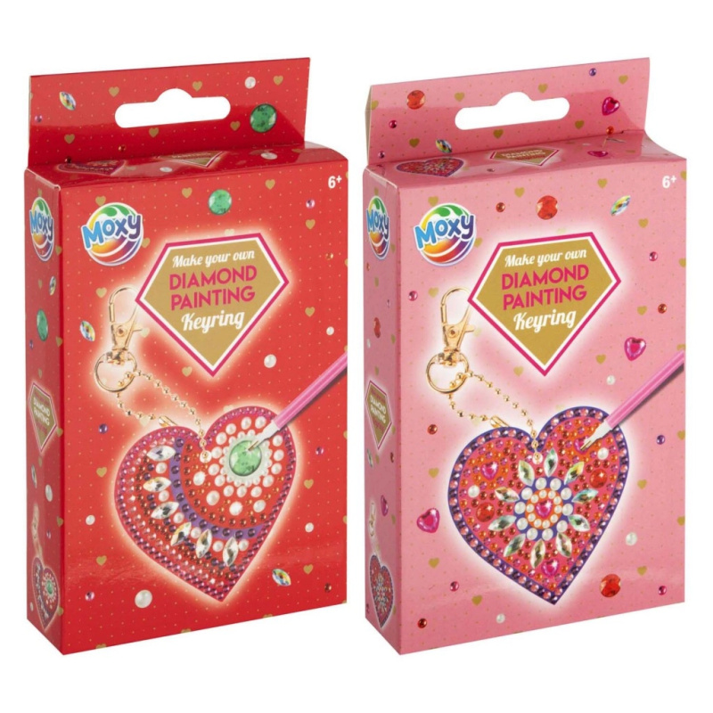 Diamantové malování – klíčenka srdíčko
