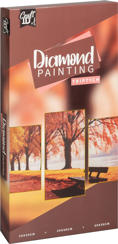Diamantové malování na rámu – krajina, triptych 40 × 20 cm + 30 × 20 cm