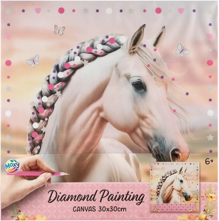 Moxy diamantové malování na plátně – kolekce koně 30 × 30 cm