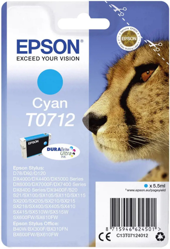Cartridge Epson T071240 - azurový