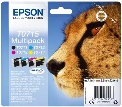 Sada inkoustových kazet Epson T0715, 4 barvy