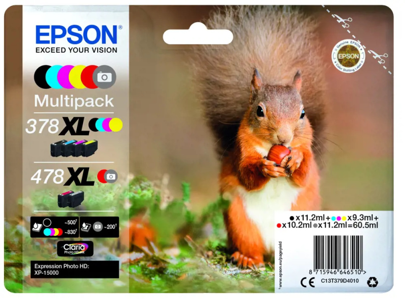Epson 378XL / 478XL Squirrel Claria Photo HD 6barevný multipack