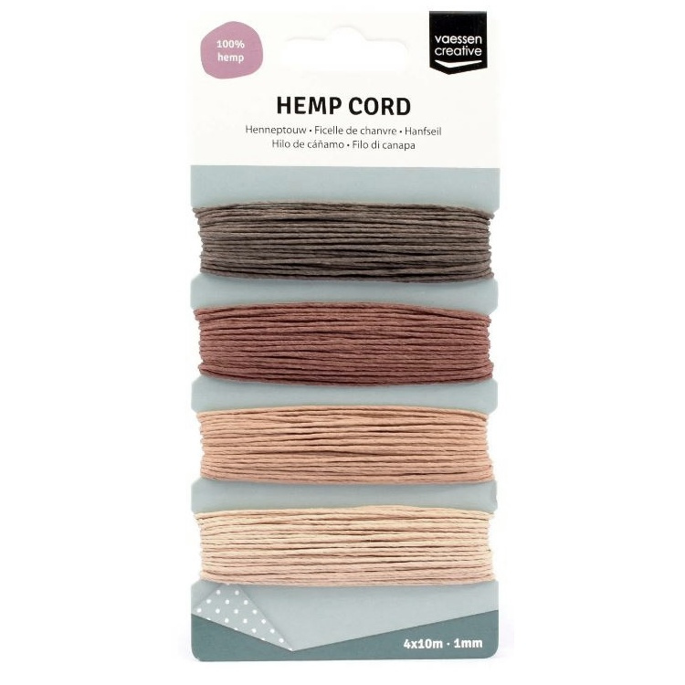 Konopný provázek - hnědo béžový mix (4 × 10 m)