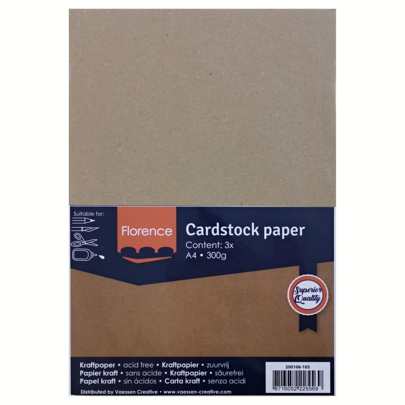 Karton světlý kraft 2mm A4 (3ks)