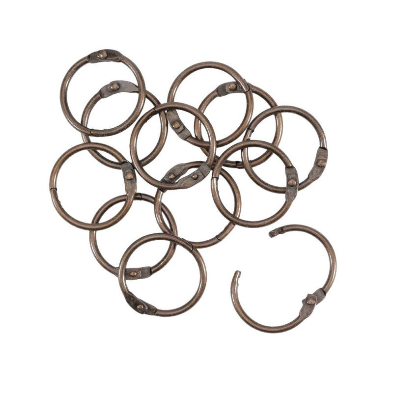 Knihařské kroužky 12ks měděné rozměr vnitřní/vnější 25/30mm