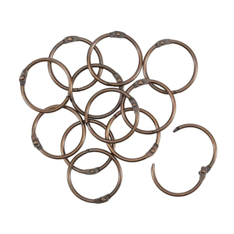 Knihařské kroužky 12ks měděné rozměr vnitřní/vnější 32/37mm