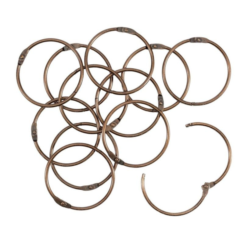 Knihařské kroužky 12ks měděné rozměr vnitřní/vnější 50/56mm