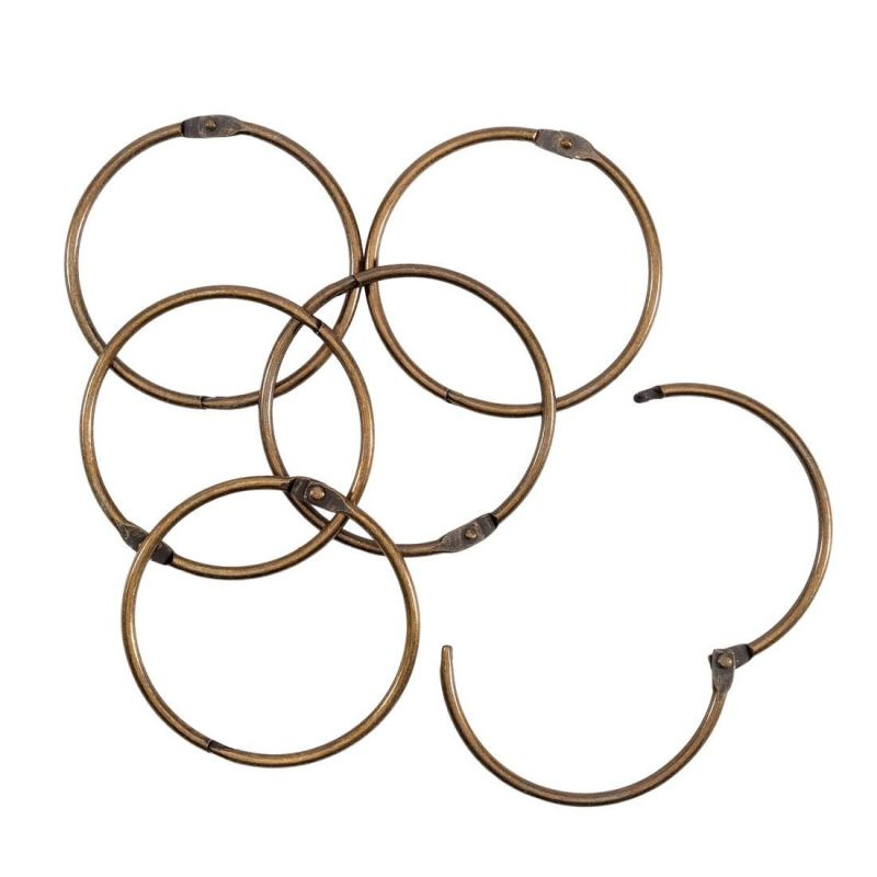 Knihařské kroužky 6ks měděné rozměr vnitřní/vnější 75/83mm