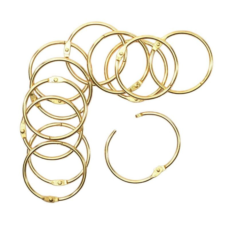 Knihařské kroužky 12ks zlaté rozměr vnitřní/vnější 38/43mm