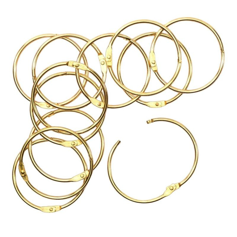 Knihařské kroužky 12ks zlaté rozměr vnitřní/vnější 50/56mm