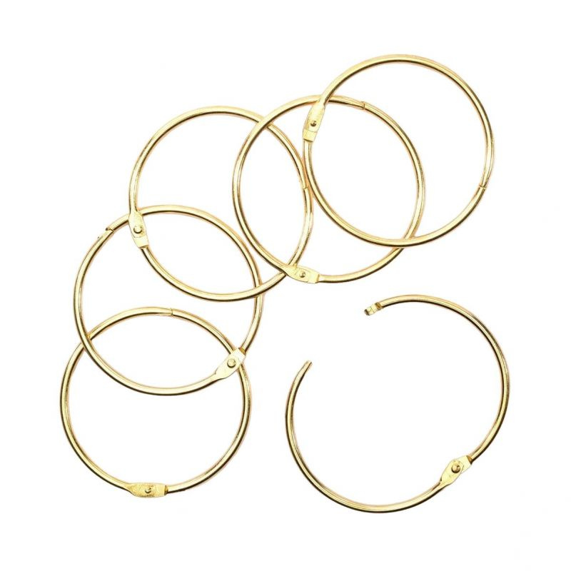 Knihařské kroužky 6ks zlaté rozměr vnitřní/vnější 75/83mm