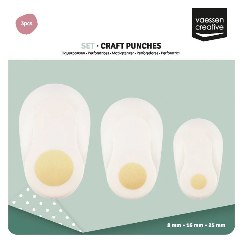 Sada 3ks raznic kruh 0,8cm; 1,6cm; 2,5cm