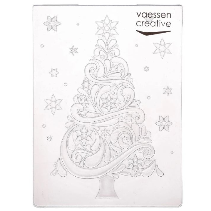 Vánoční stromeček s vločkami - A6 embosovací kapsa