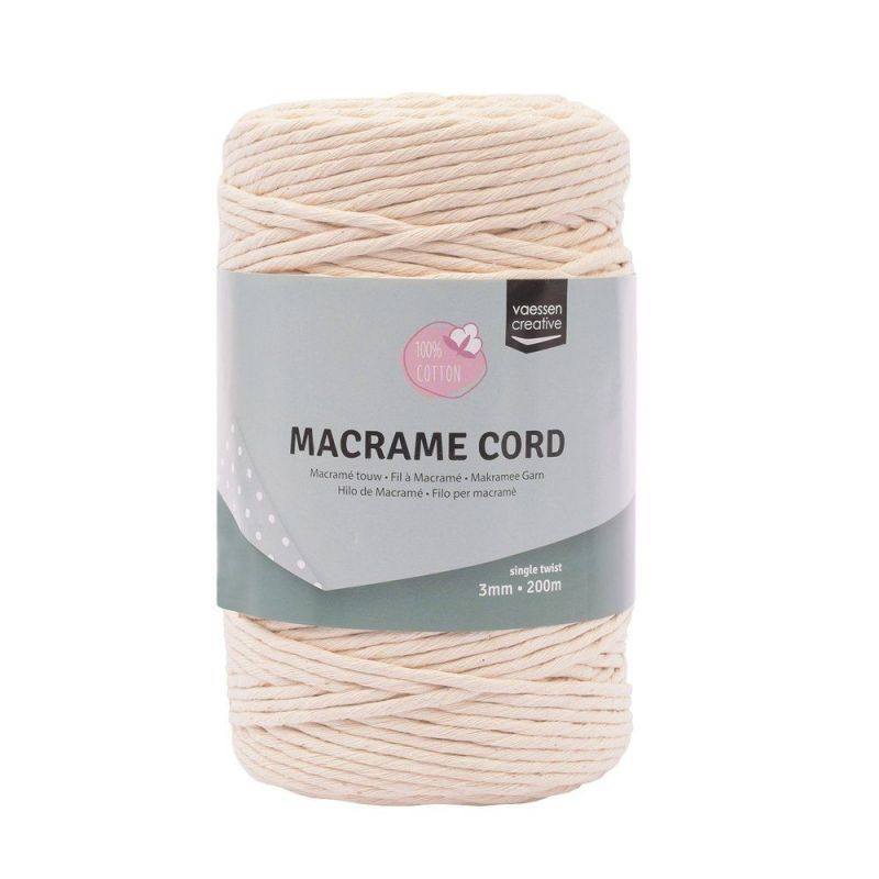 Macramé příze 3mmx200m natural