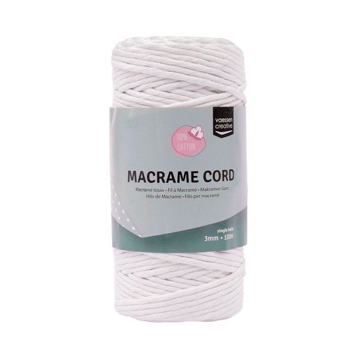 Macramé příze 3mmx100m bílá