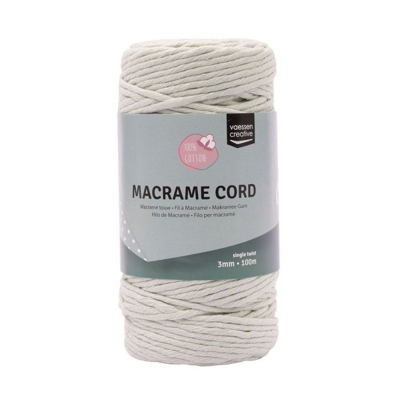 Macramé příze 3mmx100m světle šedá