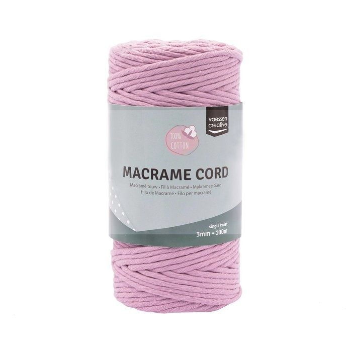 Macramé příze 3mmx100m růžová