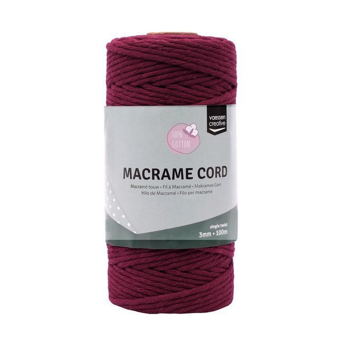Macramé příze 3mmx100m bordo