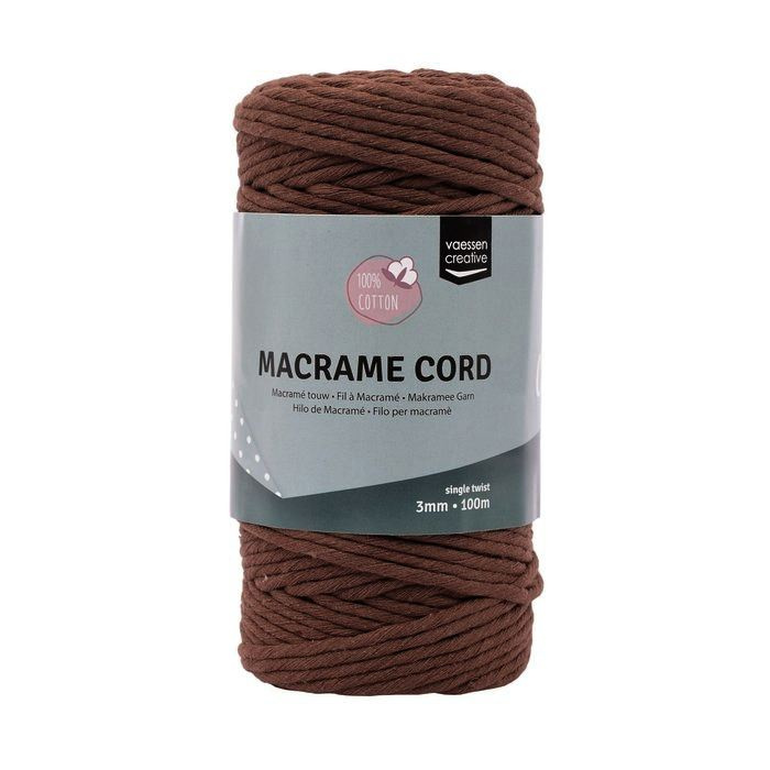 Macramé příze 3mmx100m hnědá