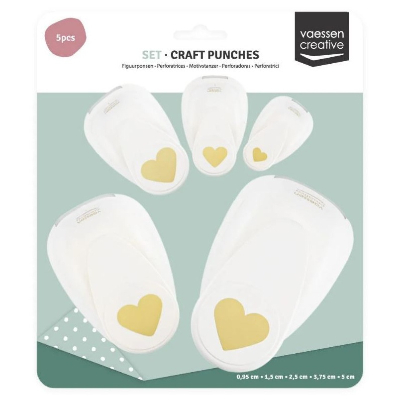 Sada 5ks raznic srdce 0,95 - 5cm