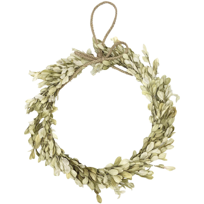 Věnec ze sušených květin se zimostrázem kamenný zelený
