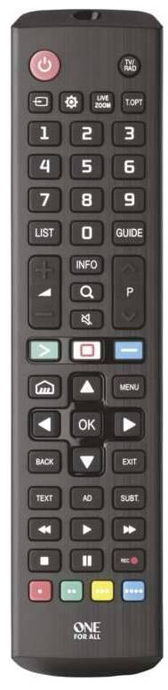 Dálkový ovladač One For All pro TV LG / dosah 15 m / 2x AAA baterie / černá Varianta: ivi1