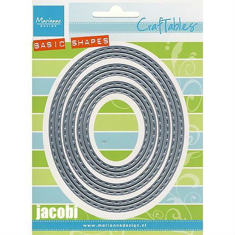 Ovály s falešným prošitím - vyřezávací kovové šablony Craftables (3ks)