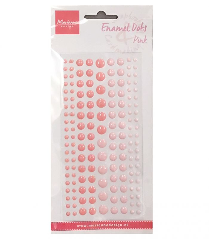 Enamelové samolepicí tečky (156ks) růžové