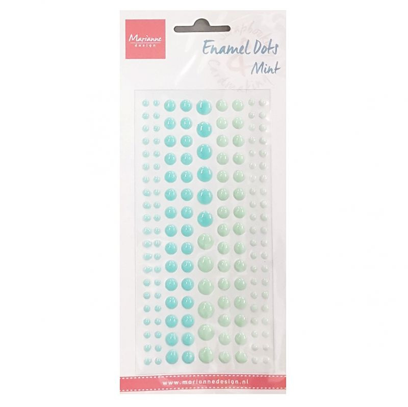 Enamelové samolepicí tečky (156ks) mint