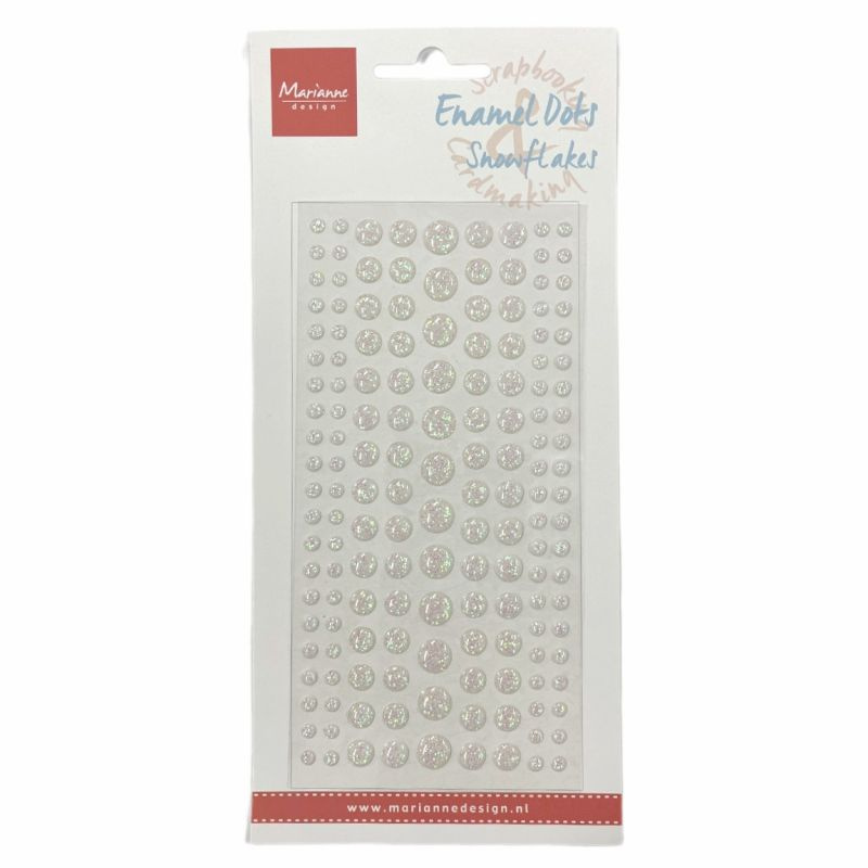 Enamelové samolepicí tečky (156ks) snowflakes