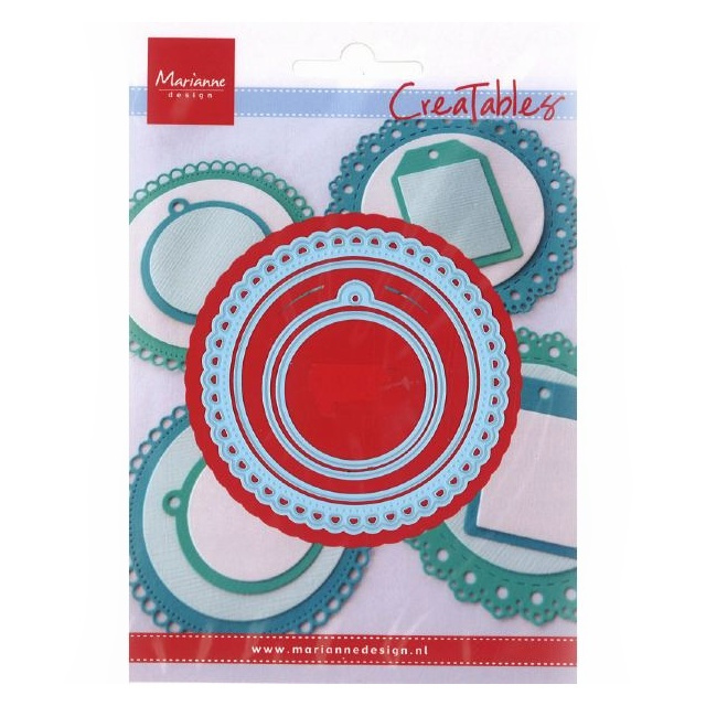 Kruhy a visačka - vyřezávací a embosovací kovové šablony Creatables (4ks)