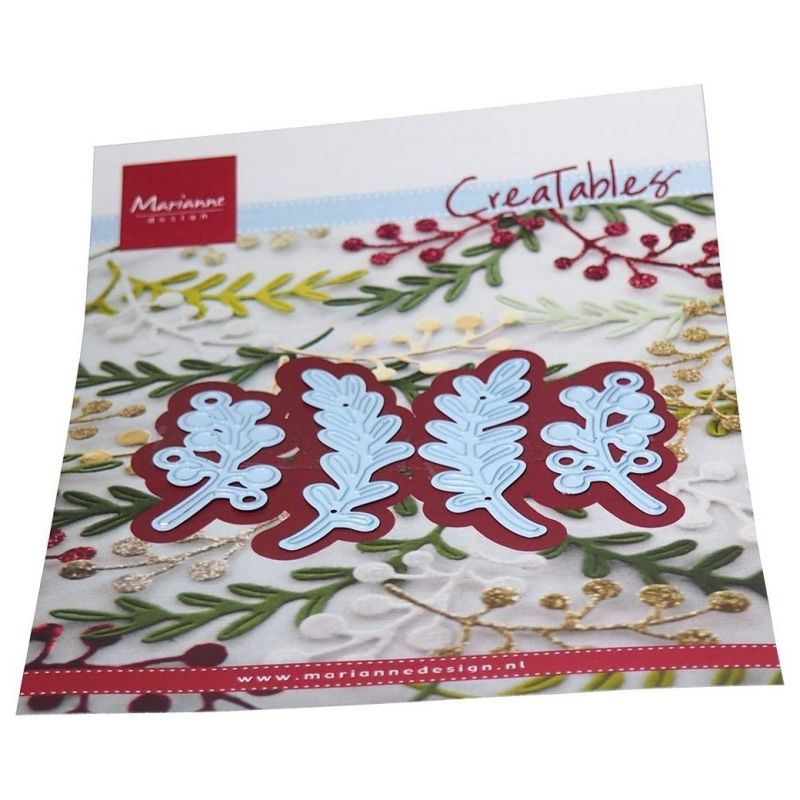 Větvičky s bobulemi - vyřezávací kovové šablony Creatables (4ks)