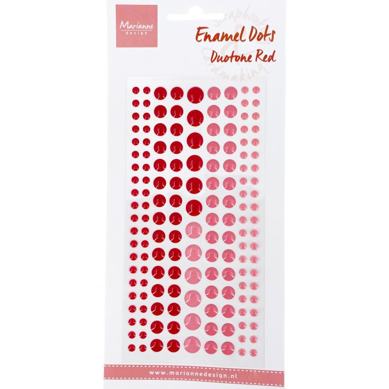 Enamelové samolepicí tečky (156ks) červené