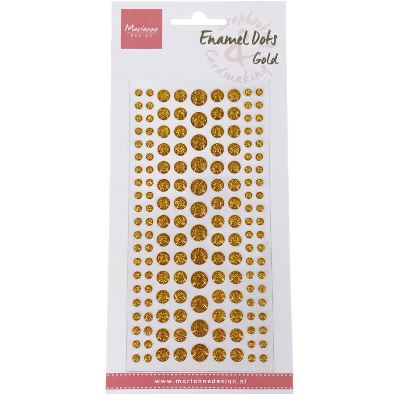 Enamelové samolepicí tečky (156ks) třpytivé zlaté