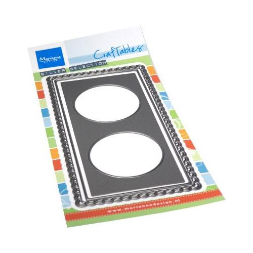 Rámeček obdelník s kruhy - vyřezávací kovové šablony Craftables (3ks)