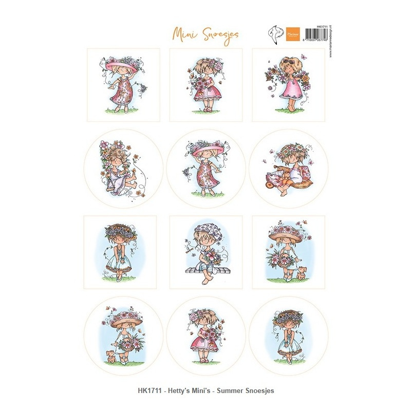 List A4 s obrázky - Dívka s květy (5ks)