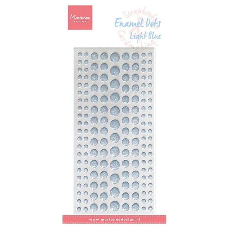 Enamelové samolepicí tečky (156ks) třpytivé světle modré