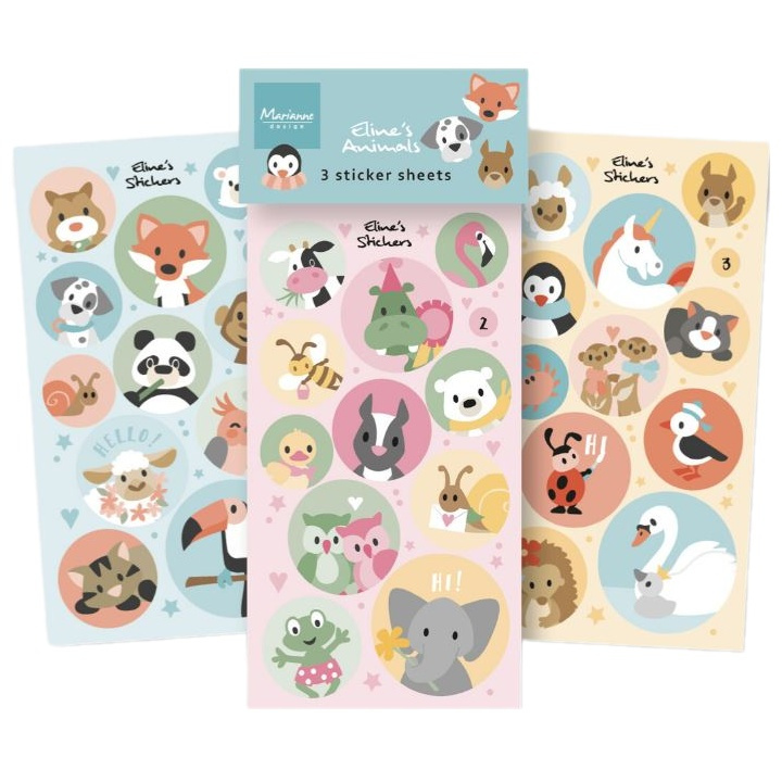 Samolepky 10x18,5cm - Zvířátka v kolečku