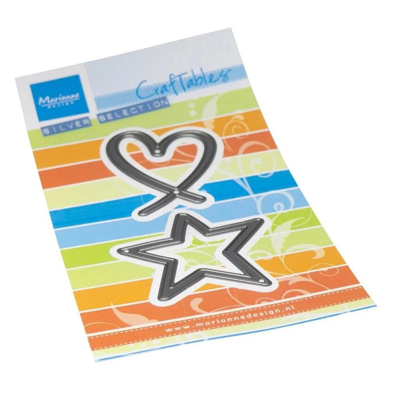 Srdce a hvězda - vyřezávací kovové šablony Craftables (2ks)